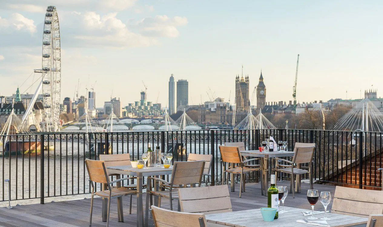 Roof terrace view over London