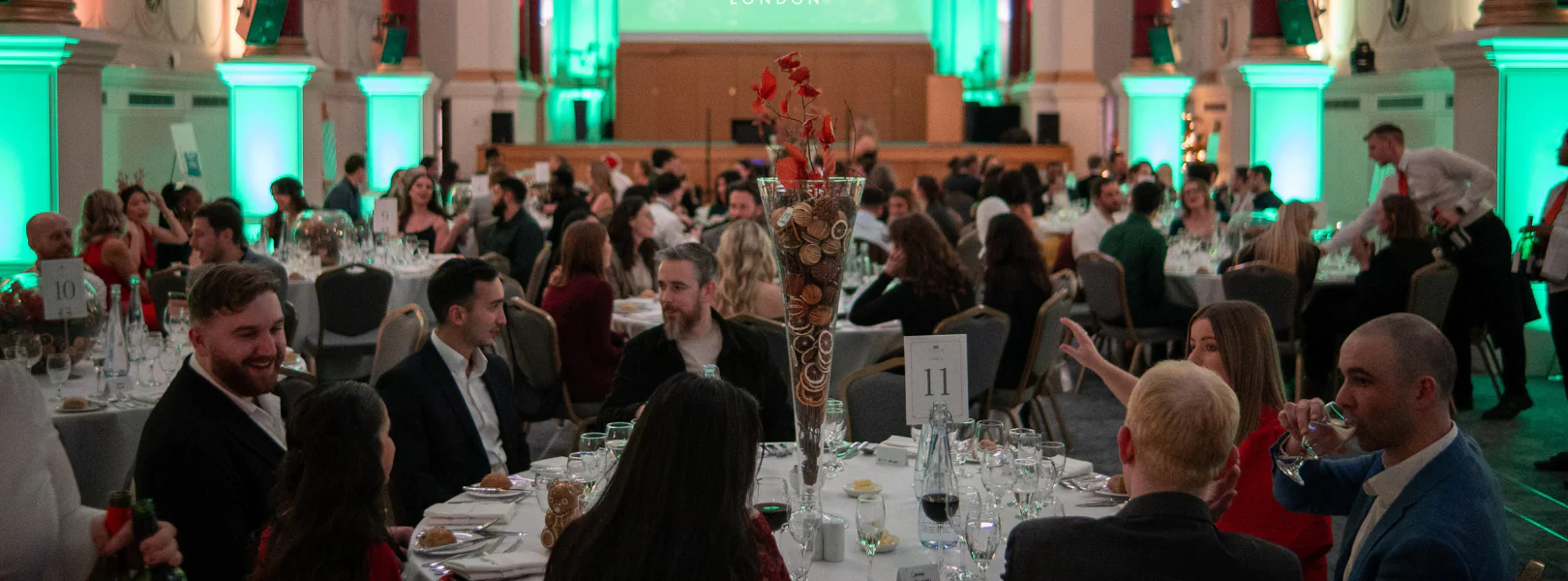 people enjoying christmas party at BMA house